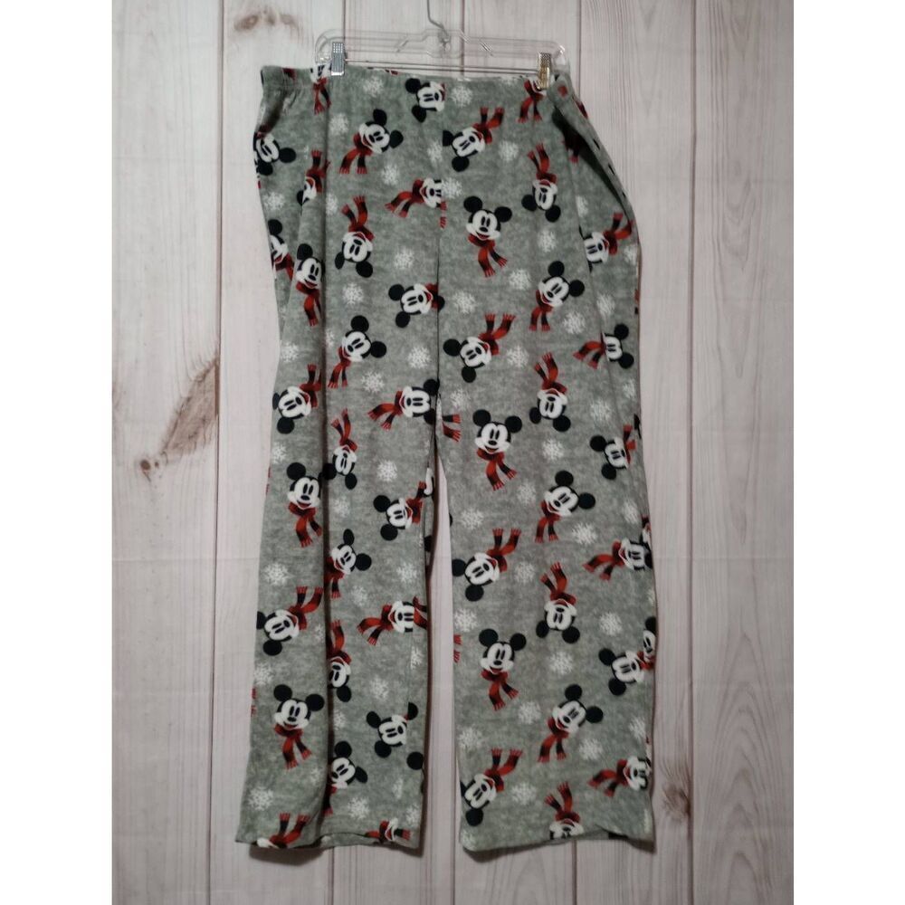 Disney Pants Ladies 2x Mickey Mouse Lounge Fuzzy‎ Snow Winter